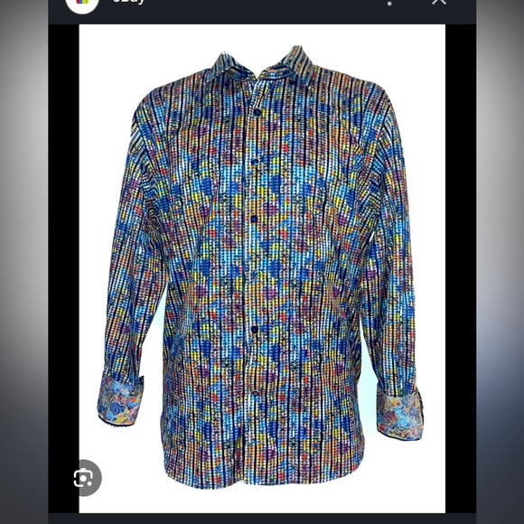 Luchiano Visconti Black Label Limited Edition Dress Shirt  Pixel Sharp S $180 - Picture 1 of 8